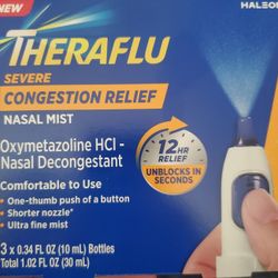 Theraflu Severe Nasal Congestion Relief Mist 3 Pack 1.02oz Total Exp 03/2027