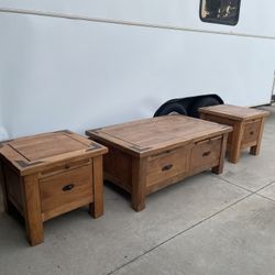 Wooden Coffee Table Set 