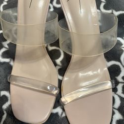 Clear/Beige Shoes Size 7 1/2