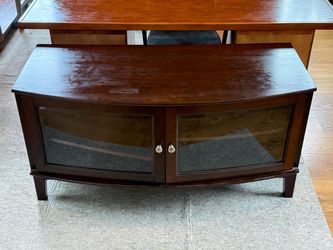 Dark Wood TV / Media Console with Glass Doors – 50” Wide