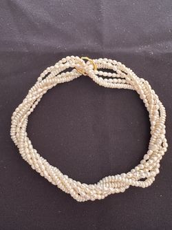 Multi-Strand Freshwater Pearl Twisted Necklace