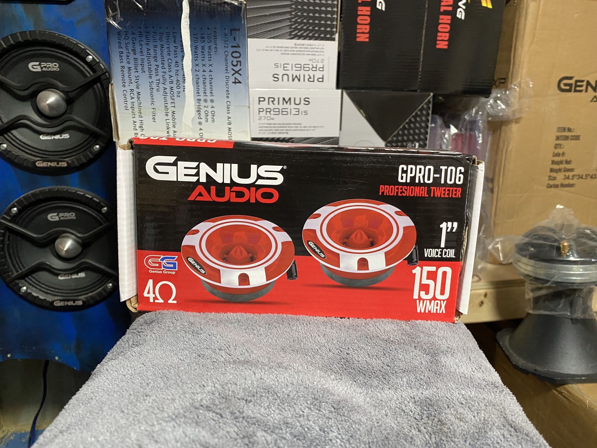 New Pair Genius Audio Aluminum Bullet Tweeters (red) 3.75”