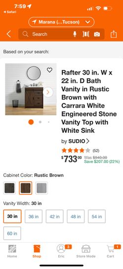 22 Inch Vanity