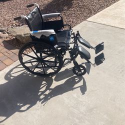 Wheelchair New With Elevating Leg And Footrests. 18” Vinyl Seat