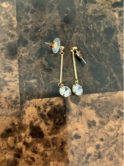 Cubic Zirconia Gold drop earrings