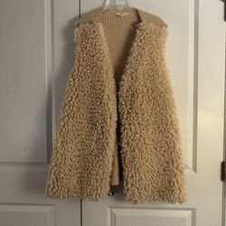 Terra & Sky Cream Teddy Faux-Shearling Vest size xx