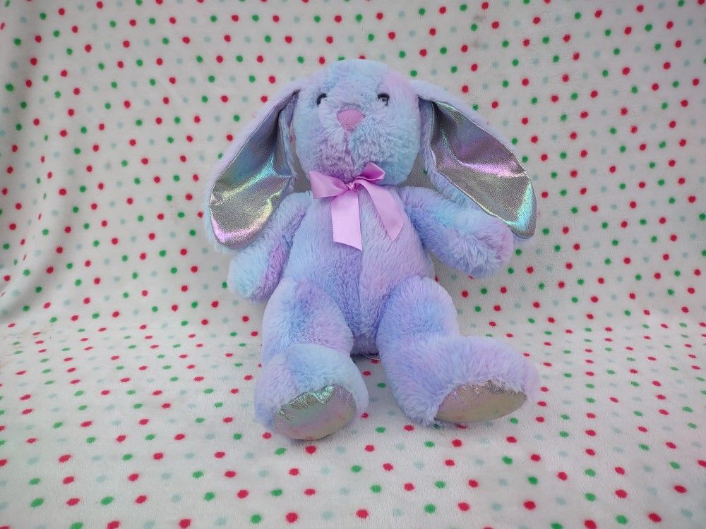Bee Happy Easter Betty Bunny Plush Stuffed Animal Purple Blue Tie Dye