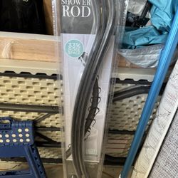 Bath Bliss Curved Shower Rod Black