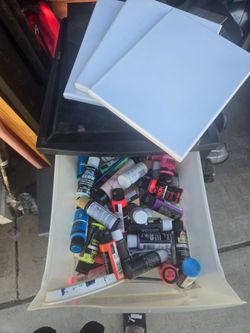 Craft paints and canvas