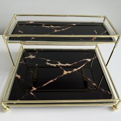 2-Tier Marbled Serving Stand