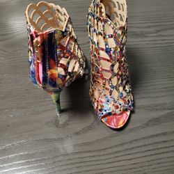  Multiple color heels fancy Shoes