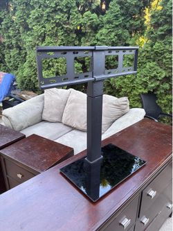Flat screen stand, black glass base, like new