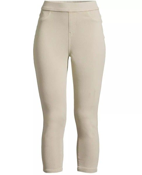 Time and Tru High Rise Pull On Fitted Stretch Capri Jeggings Medium