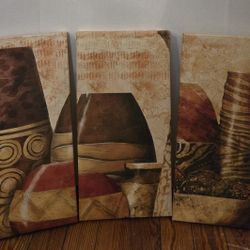 Trio Of Pretty Canvas Art. 