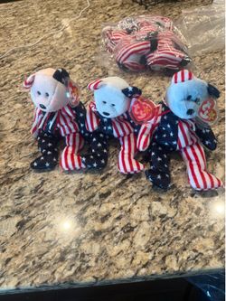 TY Beanie Babies Spangle Set of three. MINT
