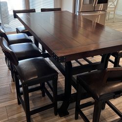 Dining Table and Bar Hutch