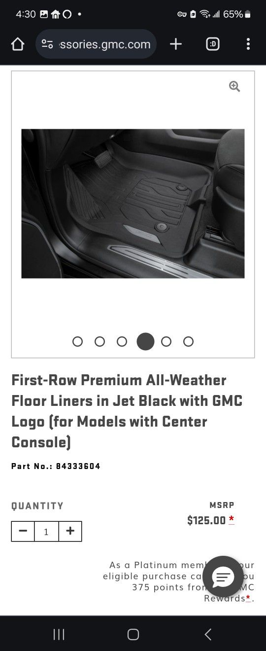 GMC Front and Back Premium Floor Mats for 2019 to 2024 Sierra Crew Cab