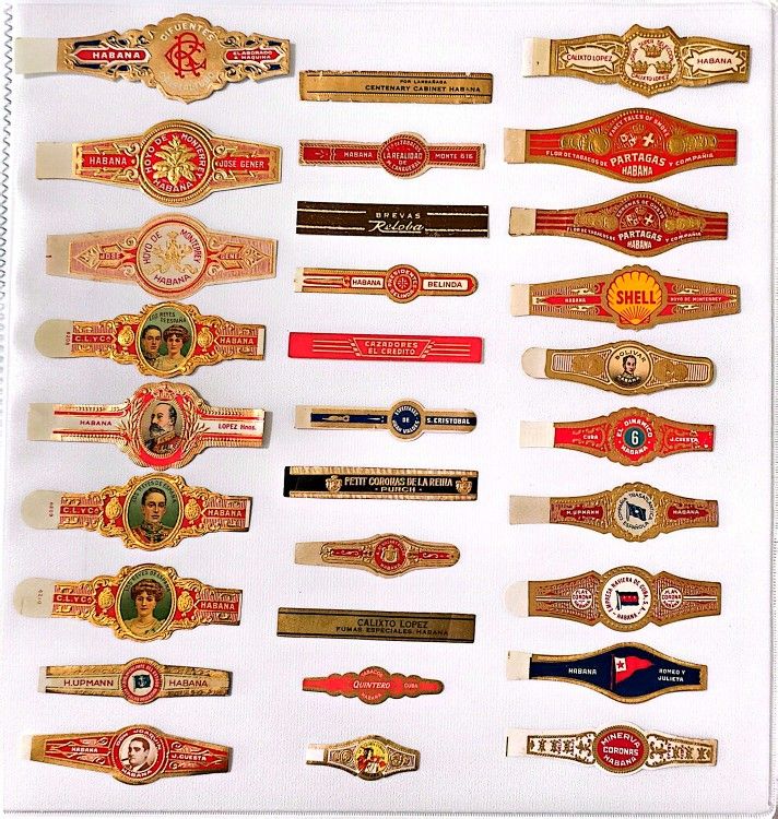 30 Diferents Havana Cigars Bands-30 Diferentes Anillas De Tabaco Cuba-lot # 11