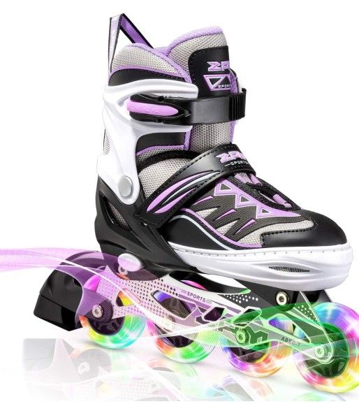 2PM SPORTS Cytia Pink - Patines en línea con iluminación ajustable, con ruedas iluminadas, divertidos patines para principiantes para niños