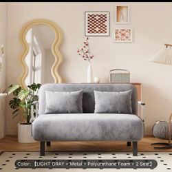 [Convertible Chair Bed Sofal 39" Tri-Fold Convertible Chair Bed - Adjustable Backrest & Pillow Leisure Chaise Lounge Couch - Sturdy Steel Frame, Light