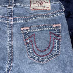 Pink Stitch True Religion Women Jeans