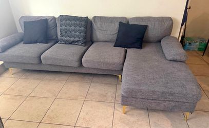 Grey sectional couch