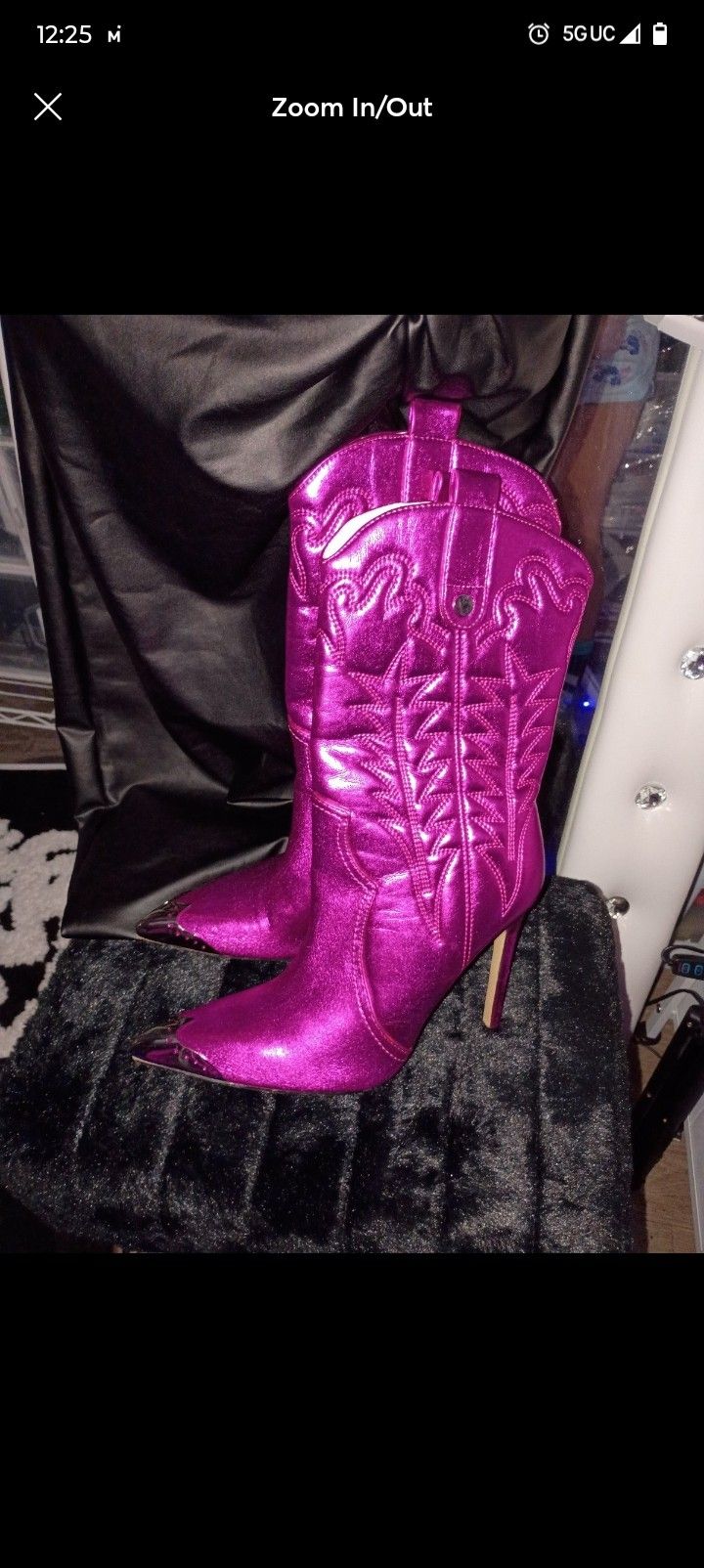 FASHION NOVA SIZE 7 PINK COWGIRL BOOTS SMALL FLAW