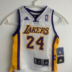 Adidas Kids Los Angeles Lakers Kobe Bryant Swingman Jersey White 3T/4T