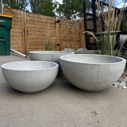 Concrete Flower Pot Sets: Handmade locally