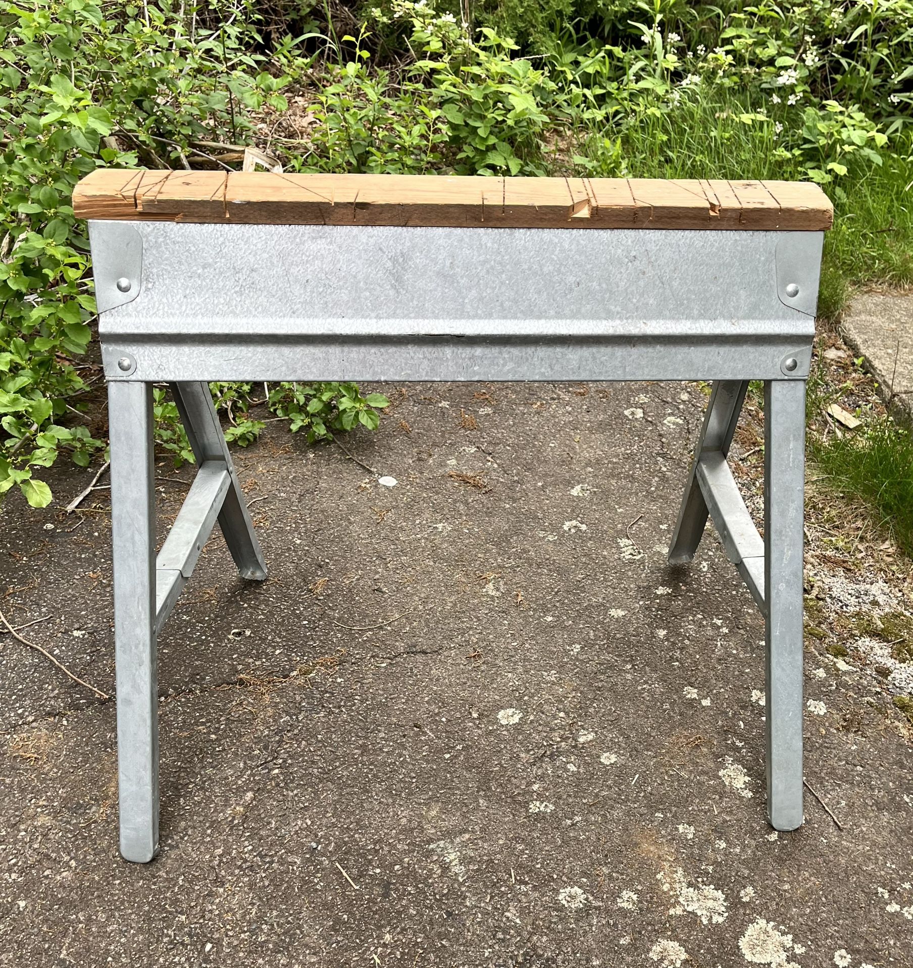 Ebco Stainless Steel Sawhorse with Wood Top