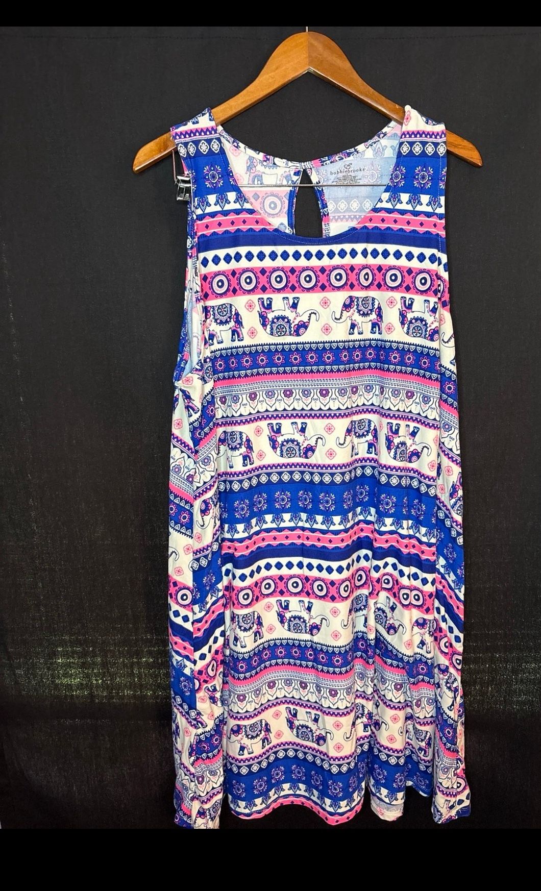 Colorful Elephant Print Sleeveless Dress
