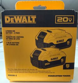 Dewalt 20v 5ah 2pk of batteries