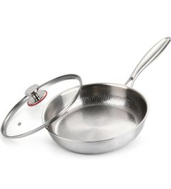 Stainless Steel Skillet with Glass Lid