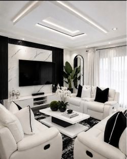 WHITE RECLINER SOFA & LOVESEAT 🤍😍🛋️