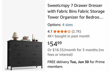 7 Drawer fabric bins with steel frame
