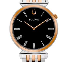 Bulova Regatta Slim Elegant Dress Two Tone Watch mens