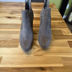 Guess Suede Stiletto Heel Bootie With Zipper