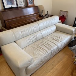 Italian Leather Cream Colored couch 