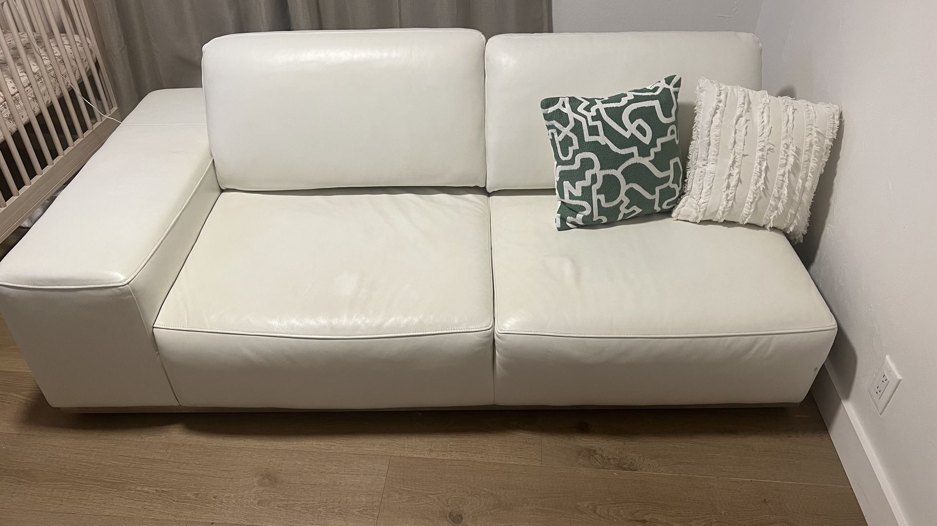 Futon Couch - White leather