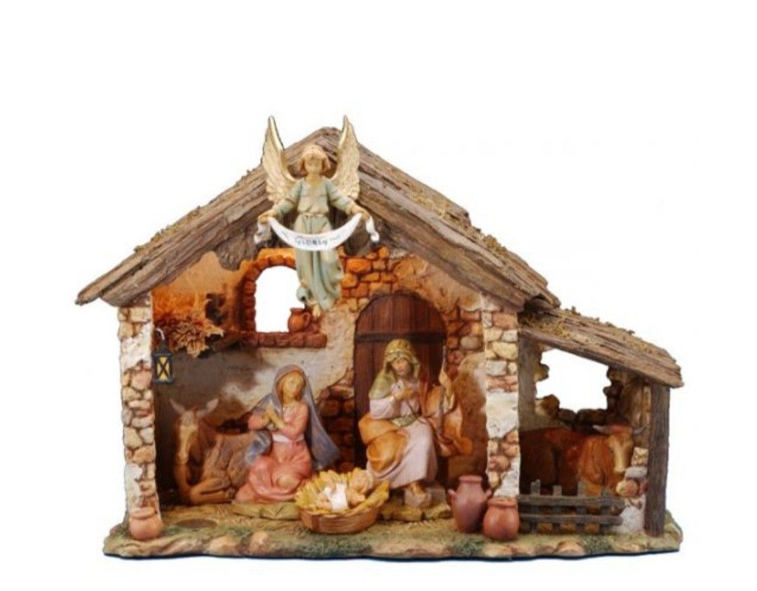 NEW fontanini nativity scene lighted 5 inch centennial collection