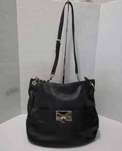 MICHAEL KORS BLACK LEATHER SHOULDER BAG