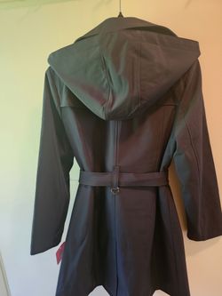 Calvin klein women's belted trench coat (size M & L ) navy blue