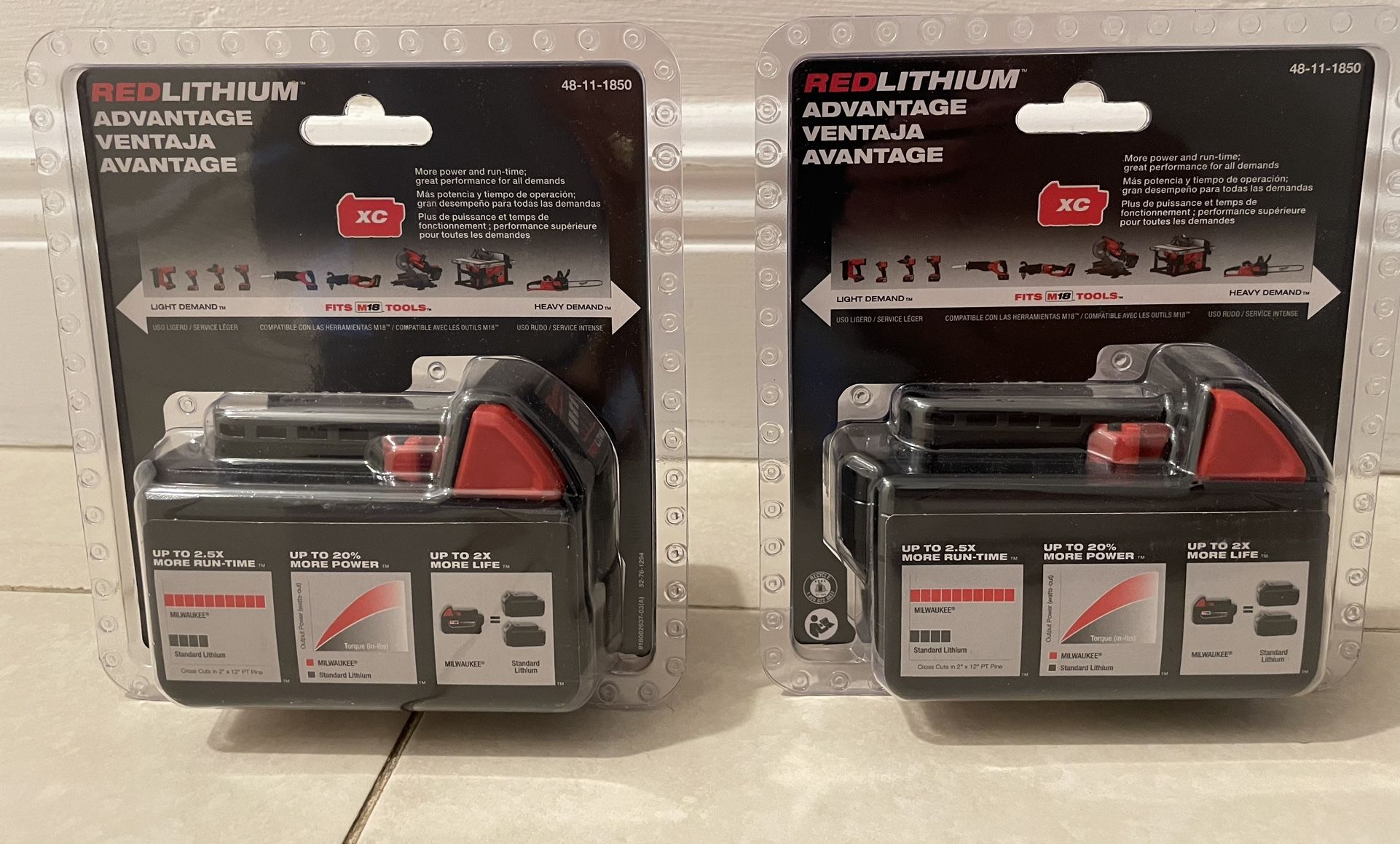 Milwaukee M18 Batteries - Red Lithium XC 5.0