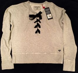 True Religion, SZ. Small, grey w/ navy blue
