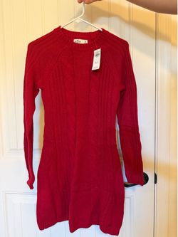 Hollister Red Sweater Dress Medium