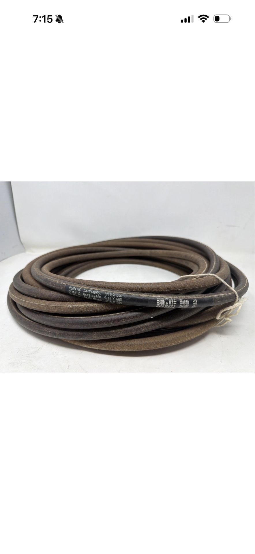 NEW GATES DEMATIC ROUND ENDLESS BELT 9/16 X 660", 0(contact info removed)60