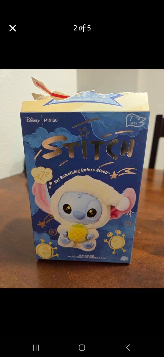'Eat Something Before Sleep' Disney Stitch Vinyl Keychain 