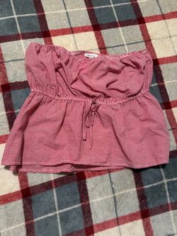 Red & White checkered strap less top