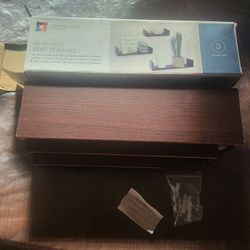 Brown  Wood Wall Shelves