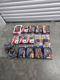 WWE & AEW lot of 17 Mattel & Jazwares wrestling figures, NEW!